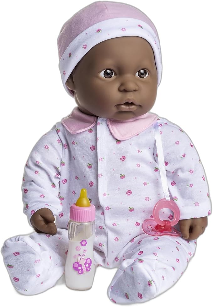 JC Toys - La Baby | African American 20-inch Large Soft Body Baby Doll | Washable | Removable Pink Outfit w/ Hat and Pacifier | For Children 2 Years +