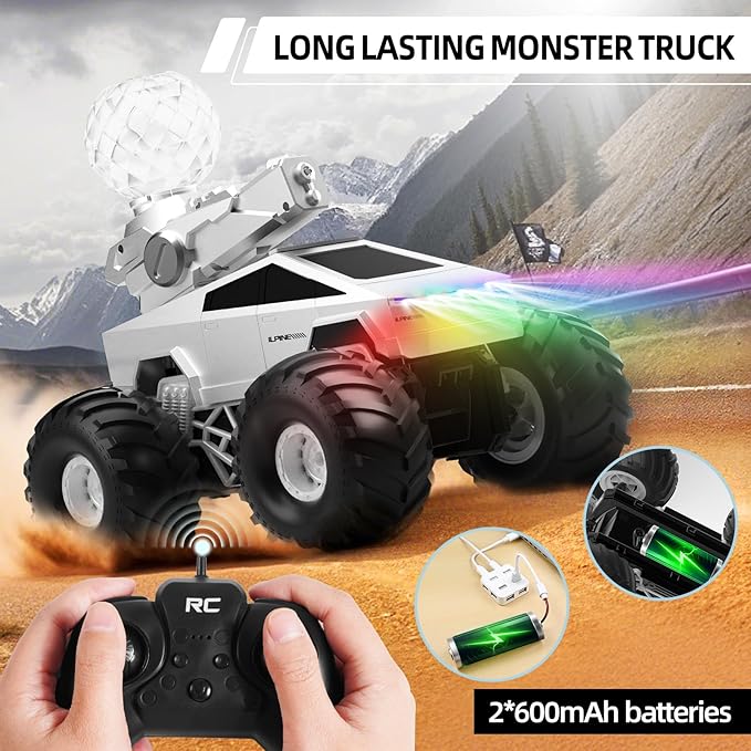 Remote Control Car RC Truck - 1:16 Amphibious Fast Car with Water Cannon and 2.4GHz Remote Control, Max 22KM/H Speed, 4WD Cyber Toy for All Terrain, Waterproof Rc Boat Gift for Boys 6 7 8 9 10+