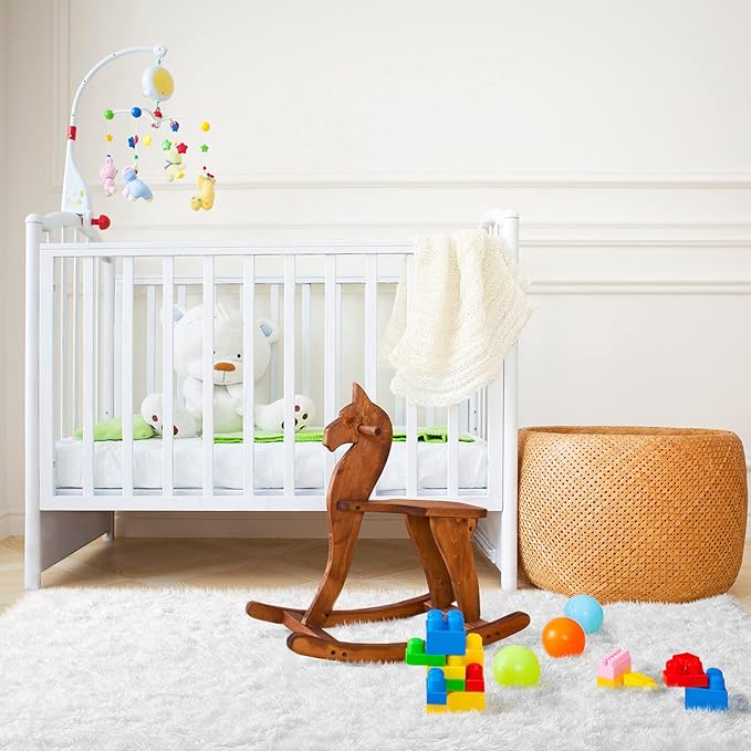 Ophanie White Area Rugs for Bedroom Fluffy, 4x6 Fuzzy Shag Plush Soft Shaggy Bedside Cream Rug, Ivory Living Room Carpet for Girls Kids Baby Teen Dorm Home Decor Aesthetic, Nursery