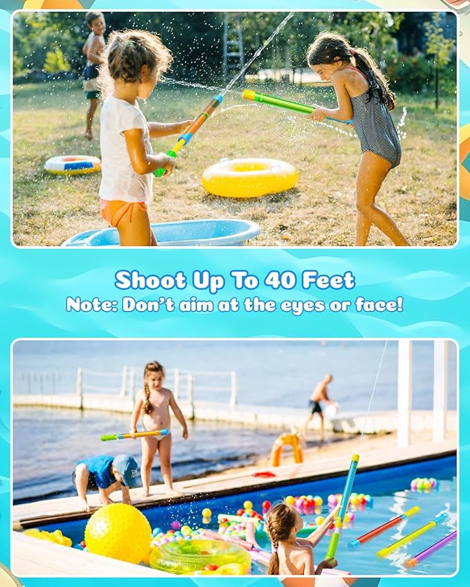 18pcs Water Gun Blaster Toys - Colorful Water Squirter for Kids 40ft Squirt Gun for 3-6-8-12 Girls BoysTeens Adults, Water Blaster for Swimming Pool Beach Oceans Summer Party Games Yards Outdoor