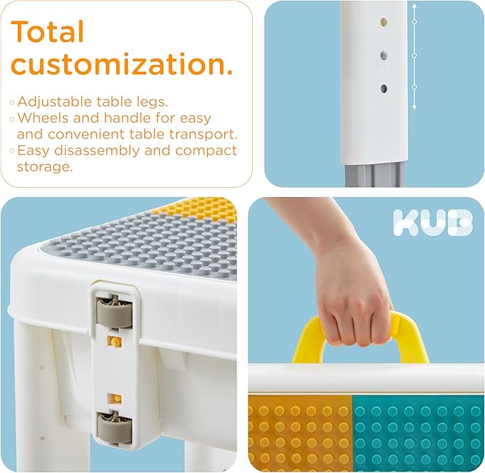 Kids ActivityTable Building Blocks Table and Chair Set Kids Water and Sand Play Table for Boys Girls 3 4 5-7 Years Old