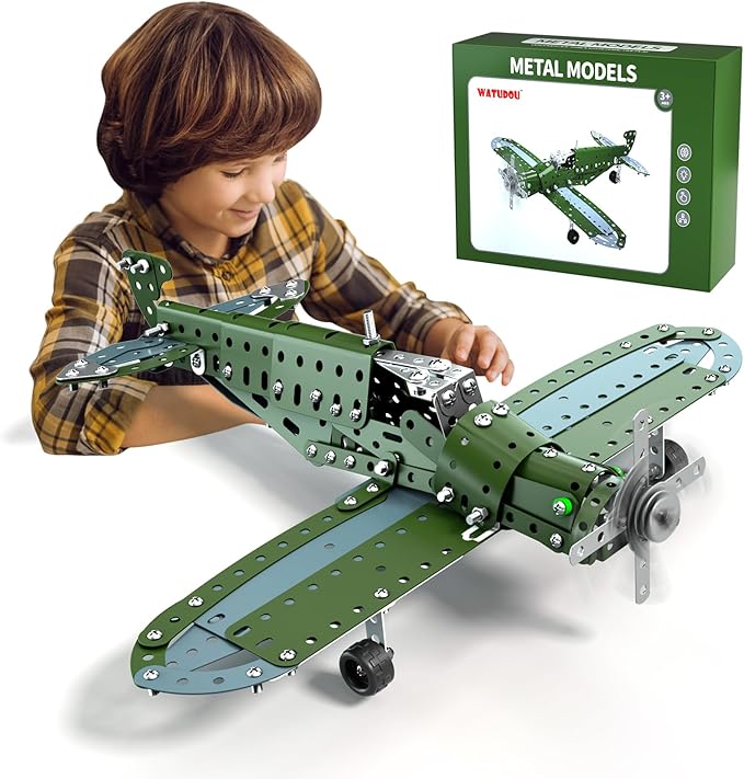 Model Airplane STEM Building Projects Toys - DIY Building STEM Projects Toys for Kids Boys Girls Ages 8-12-16, Assembly Science Kit Model Plane Birthday Gift Toys for Kids Boys 8 9 10 11 12 Years Old