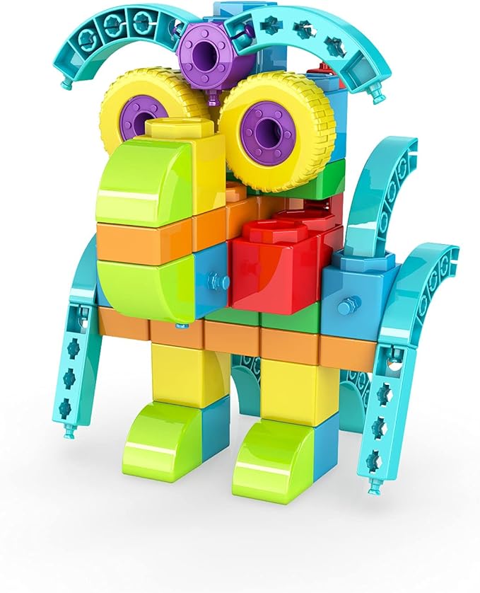 Engino: Qboidz Airplane - 5 Model Brick Building Set, Toy Construction, Coloring & Math Activities, Stack & Click Assembly, STEM Play & Learn, Kids 3+