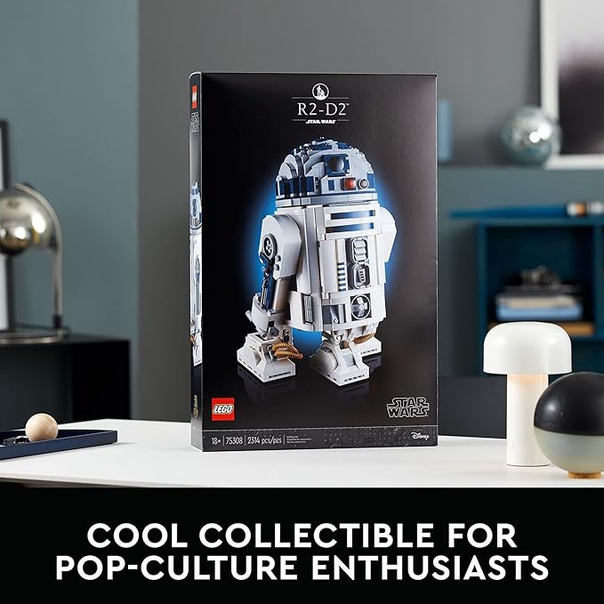 LEGO Star Wars R2-D2 Building Set - Collectible 3D Puzzle for Adults, Ages 18+ - Display for Room or Office Desk - Info Plaque Included - Gift Idea for Fans - 75308