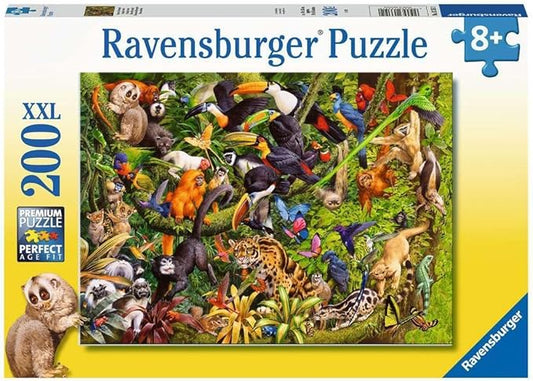 Ravensburger Marvellous Menagerie 200 Piece Jigsaw Puzzle for Children Age 8 Years Up - Jungle Animals and Birds