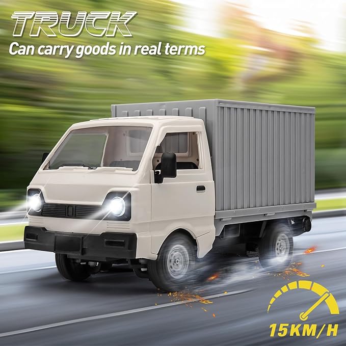 RC Car 1/16 RC Drift Car RTR Remote Control Racing Pickup Truck 2WD Truck Drift Crawler Off Road 2.4G with Spray Music and Light Vehicle Hobby Grade Toy Model for Kids and Adult (White-2)