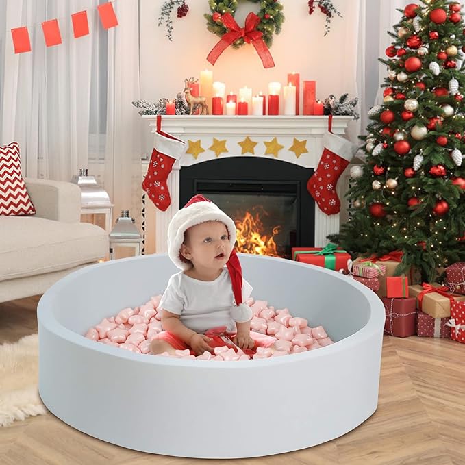 Star ball pit balls 100 Phthalate Free BPA Free Crush Proof 2.16 Inches Star Shape for Pastel Plastic Balls for Ball Pit Ideal Gift for Toddlers Babies Kids Pool Water Toys Play Tent, Pearl Pink