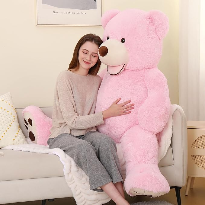 MorisMos Giant Teddy Bear Plush 5ft, Huge Pink Teddy Bears for Girlfriend, 5 Foot Large Big Bear Gifts, Baby Shower, Birthday