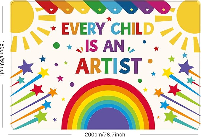 Rainbow Kids Rug, Washable Colorful Area Rug for Kids Room, Non-Slip Play Mat, Baby Crawling Mat, Kids Carpet Ultra Soft Play Rug for Classroom Playroom Bathroom (78.7X59 INCH)