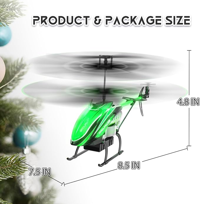 RC Helicopter, Remote Control Helicopter for Kids with 30Mins Flight(2 Batteries), 7+1 LED Light Modes, Altitude Hold, RC Toys for Boys Girls