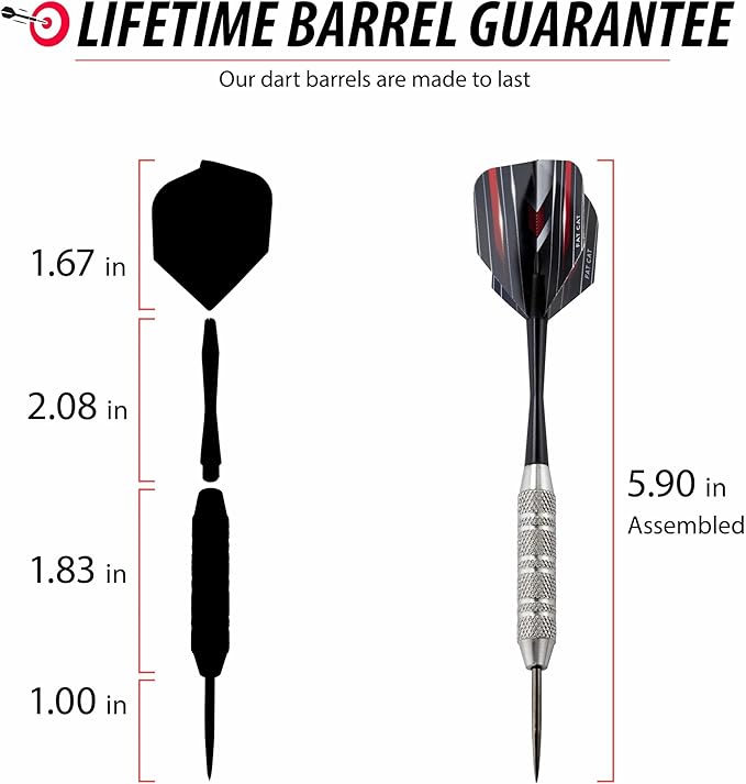 Fat Cat Darts Set in a Jar: Steel Tip Darts with Storage/Travel Container, 20 Grams (Pack of 15, 21 and 27 Darts)