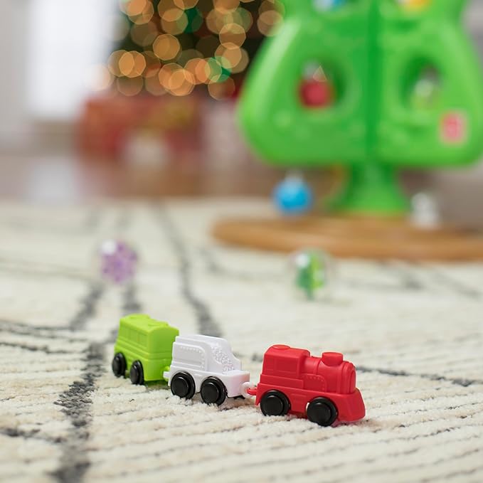 Step2 My First Christmas Tree, Kids Interactive Holiday Tree Toy, 12 Colorful Plastic Ornaments to Decorate, Mini Train Set Circles the Skirt, Made of Durable Plastic, For Toddlers 1.5+ Years Old