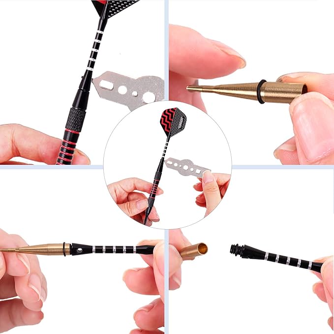 Turnart Darts Plastic Tip - Professional Soft Tip Darts Set for Electronic Dartboard 9 Pcs 18 Grams with 50 Extra Tips 9 Shafts 27 Flights Tool Kit Flight Protectors and Gift Darts Case