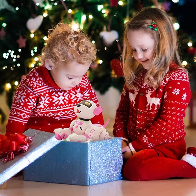 VATOS Robot Dog Toy for Kids, Voice & 2.4GHz Remote Control Robot Pet with Interactive Touch Sensors, Over 20+ Responses, Program Mode, Robotic Puppy Toy for Kids Boys & Girls