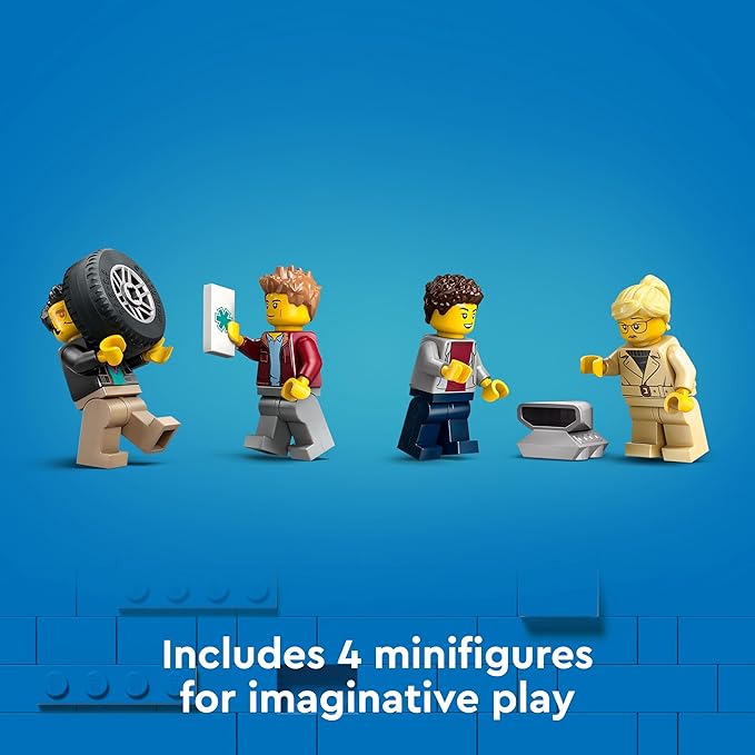 LEGO City Sports Car Transport Truck - Set of 4 Vehicles for Children from 7 Years - Party or Birthday Gift for Boys and Girls - 4 Minifigures for Role Play 60408