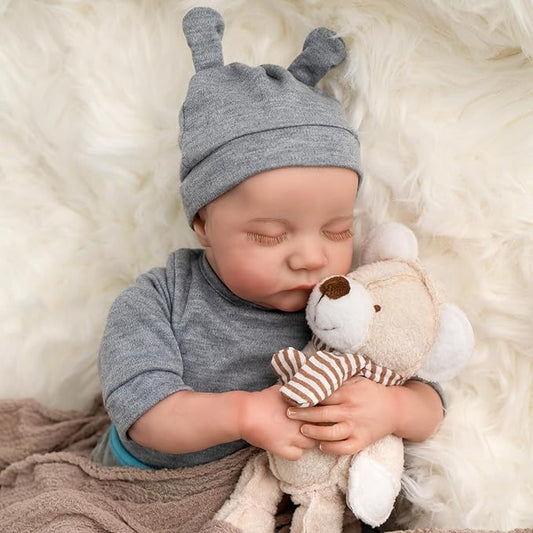 Jirachi Lifelike Reborn Baby Dolls Boy,18 Inch Soft Cloth Body Realistic Reborn Dolls That Look Real Adorable Sleeping Newborn Baby Dolls with Accessories for Kids Age 3+