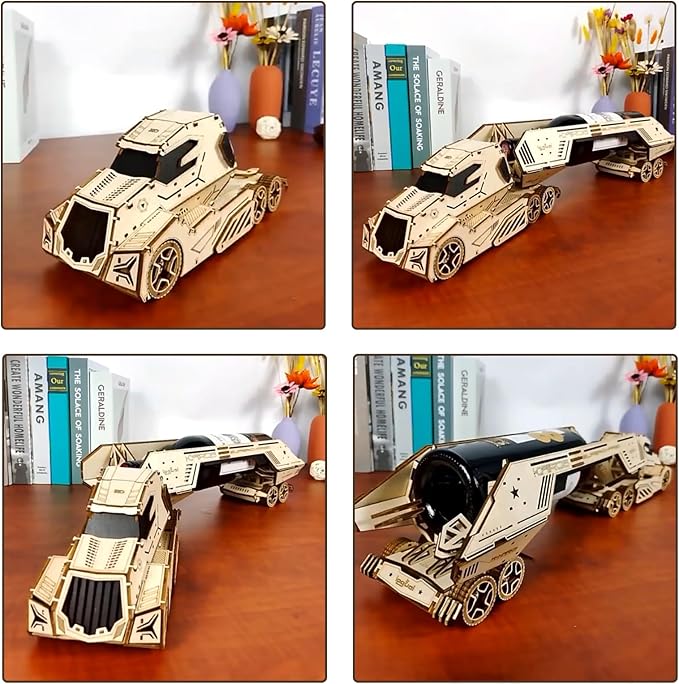 3D Wooden Puzzle for Adults, Wooden Red Wine Rack Mechanical Model Kit, DIY Funny Puzzle Handicraft Wood Craft Kit, Birthday Gift for Family & Friends Women Men, Home Decor