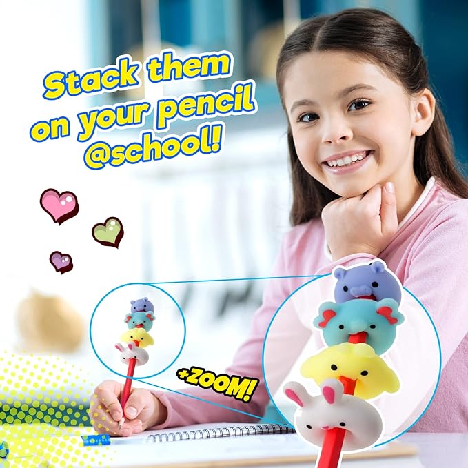 JA-RU Mini Mochi Squishy Animals (1 Pack) Cute Jiggly Donut Squishies for Kids & Adults, Boys & Girls. Stress Relief Fidget Gummy Toys. Bulk Party Favors Birthday Goodie Bags Class Prizes. 3352-1