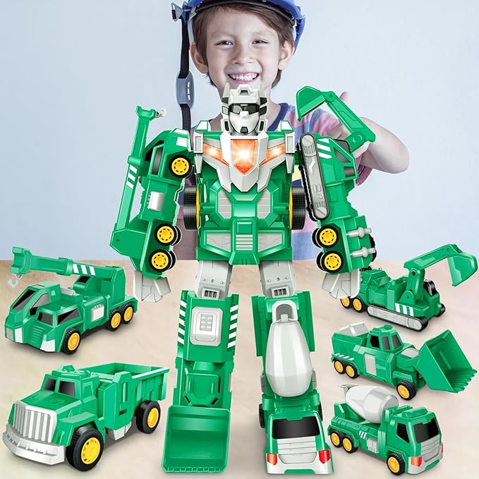 Laradola Toys for 3 4 5 6 Year Old Boys - Transform Robot Kids Toys Cars | STEM Building Toddler Toys for Ages 3+ | 5 in 1 Construction Toys Christmas Birthday Gifts for Boys Girls