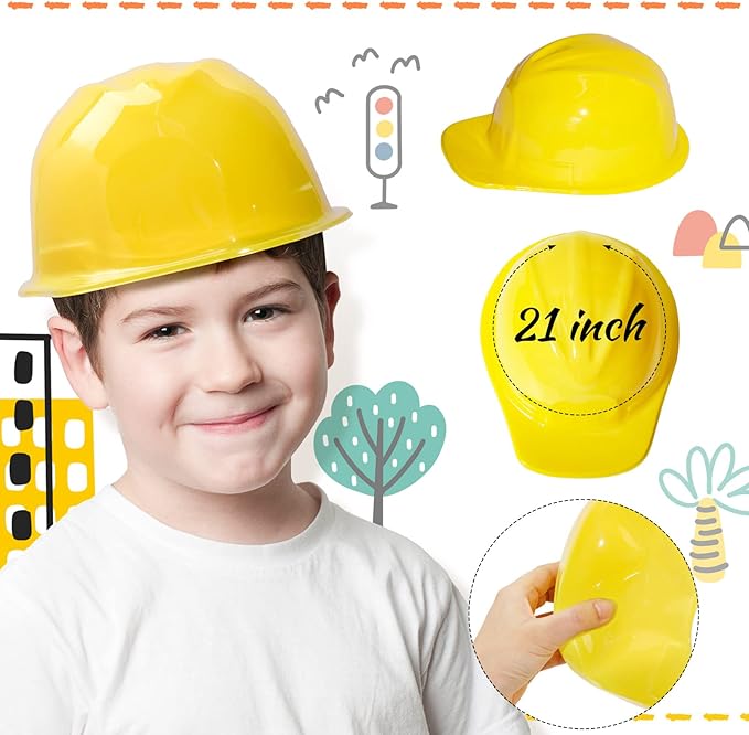 SATINIOR 24 Pieces Construction Worker Costume Role Play Set Including Construction Vest and Hat Birthday Party Costume Supplies for Dressing Party