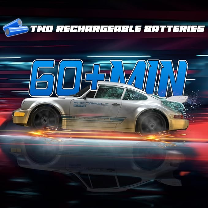 RC Drift Car Remote Control Car 2.4GHz 1/24 4WD 15KM/H High Speed Racing Sport with LED Lights Drifting Tire Racing Sport Toy for Adults Boys Girls Kids Gift 2Pcs Rechargeable Batteries