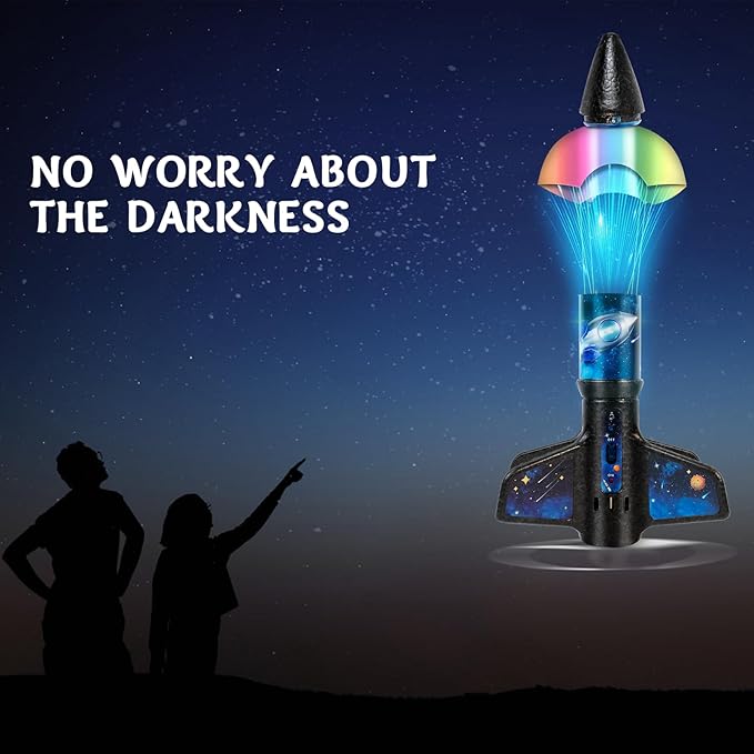 Rocket Launcher for Kids -200 Feet of Flight Altitude, Auto Electric Rocket Toys with Safe Parachute, Outdoor Summer Yard Toys Easter Birthday Gifts for Boys & Girls Age 6 7 9 10 12 8-13 Years Old