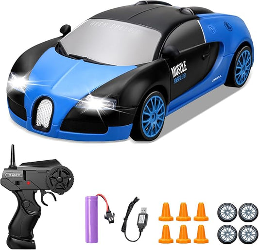 RC Drift Car, Mini Drift RC Cars 1:24 RC Car 4WD Drift Racing Car 2.4GHz Remote Control Cars with Headlight for Kids Electric Remote Toy Racing RC Car for 4 5 6 7 8-12 Year Old Kids