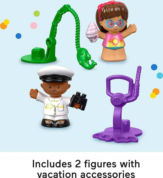 Fisher-Price Little People Toddler Toy Travel Together Friend Ship Musical Playset with 2 Figures for Pretend Play Kids Ages 1+ Years
