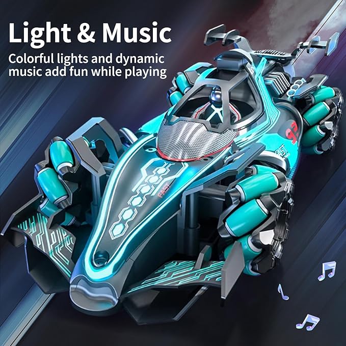 Gesture Sensing RC Stunt Car - Hand Controlled Remote Control Car 4WD Offroad 360° Rotation with Light Music Spray, RC Drift Car Toys for 6-12 Year Boys, Cool Birthday Gifts for Kids