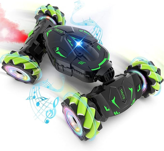 Gesture RC Car Toys for Boys 6-12, Gifts for Kids Aged 6 7 8 9 10 11 12, RC Sensing Stunt Car with Cool Lights Music Spray, 2.4Ghz Remote Control Car Double Sided Flip 360° Rotate 4WD Off-Road