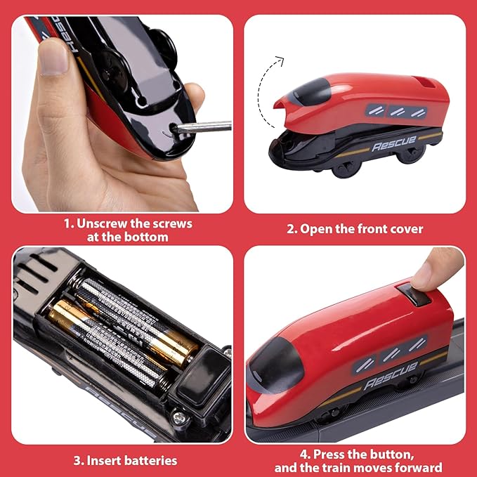 Wdmiya Train Set for Toddlers, 73 Pcs Train Toys for Kids Ages 3-8, Electric Trains Sets with Tracks (Magnetic Connection), Christmas Birthday Gifts for 3 4 5 6 7 Years Old