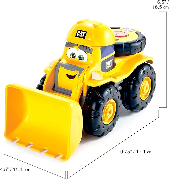 CAT Construction Toys, RC Remote Control Loader Truck - 10.5 Inch Length, Child Friendly Controller, Stowable Controller, Working Headlights - Batteries Included!