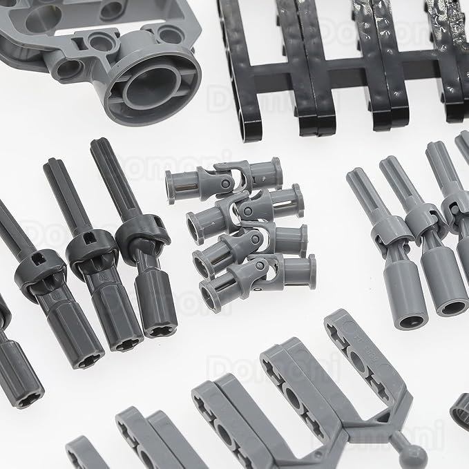 Domoni 169PCS Pro Suspension & Steering MOC Kit - Adjustable Shock Absortbers, CV Joints & 4WD Axles for Technical Crawlers | Full Steering Gearbox System | STEM Engineering Parts for RC Car Builders