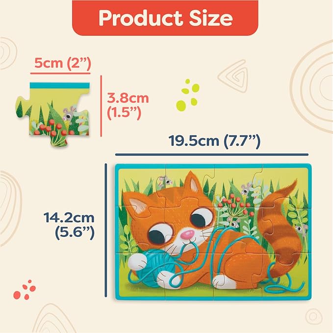 B. toys- Pack o' Puzzles 3-Pack - Pets, Dinos & Trucks- Wooden Puzzle Box Set – 3 Puzzle Boxes, 12 Puzzles – 4 Dinos, 4 Pets, 4 Trucks – 12-Piece Jigsaw Puzzles for Kids – 3 Years +