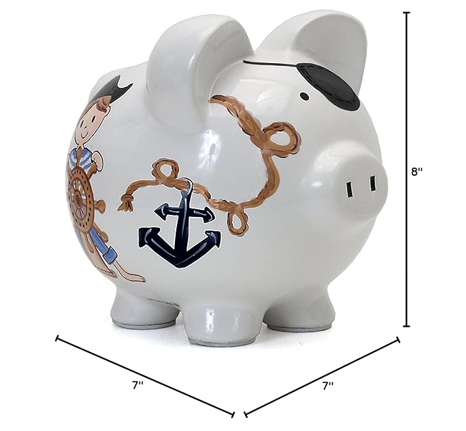 Child to Cherish Ceramic Piggy Bank for Boys, Pirate
