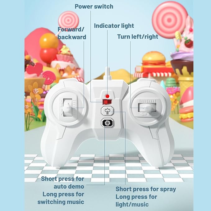 Velasko RC Bumper Cars Set of 2, Remote Control Cartoon Bumper Cars Set Toddler Toys with Music Lighting Spray for 3 4 5 6 Year Old Kids, Boys Girls Christmas Birthday Gift