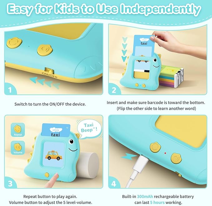 Talking Flash Card, Learning Toys for Ages 2-4, Autism Sensory Toys for Toddlers, Speak Montessori for 2+ Year Old, Kids Gift for Boys Girls Birthday Preschool Activity 510 Sight Words