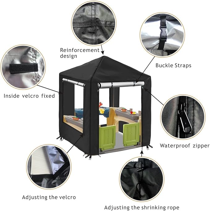 Playhouse Cover, kids Playhouse Cover for Outdoor Waterproof,Suitable for Step2 Kids Playhouses and Playhouses of The Same Size as Other Brands Kids Playhouses （ 49.5“ W x 49.5” D x 60.2” H）
