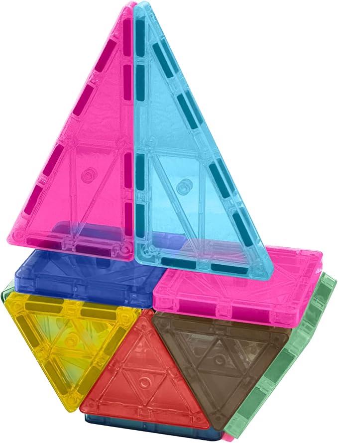 CreateOn Crayola Retro PIP Magnetic Tiles, Mini Building Set for Kids, Magnetic Tiles, Kids’ Building Toys, STEM & Montessori Toys for Boys and Girls Ages 3+, 24-Piece Set (Retro)