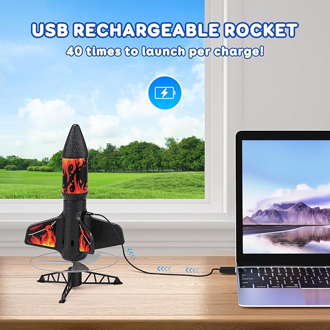 Rocket Launcher, 200 Feet of Flight Altitude, Model Rocket Kits with Launch Set, Ultra-high Flying Rocket, Rocket Toy, Kids Outdoor Toys, Gift for Kids Ages 8-12 Children's Day Gift - Red