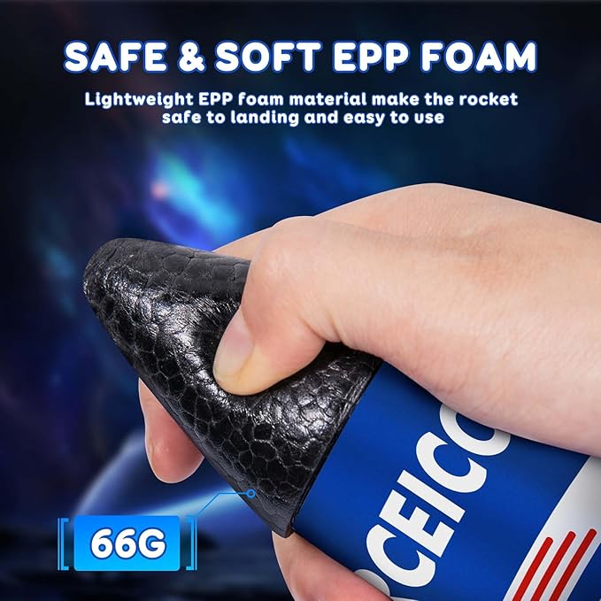 Rocket Launcher, 200 Feet of Flight Altitude, Model Rocket Kits with Launch Set, Ultra-high Flying Rocket, Rocket Toy, Outdoor Toys for Ages 8-13, Birthday Gift for Kids Boys & Girls