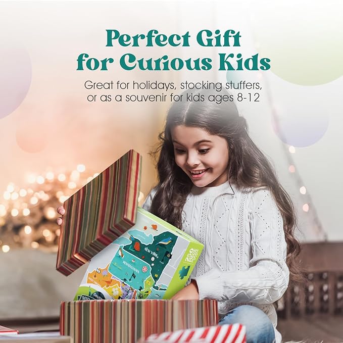 Geotoys Mid-Atlantic Region Jigsaw Puzzle - 250 Piece Puzzle for Kids - Jigsaw Puzzles for Kids Ages 8-12 Years Old - Geography Puzzles with Colorful Landmarks, United States Flag and More