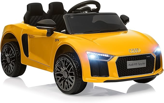 Licensed Audi 12V Kids Ride-On Car | Electric Car with Remote Control for Boys and Girls | 4-Wheel Design, LED Headlights, Music, and Horns