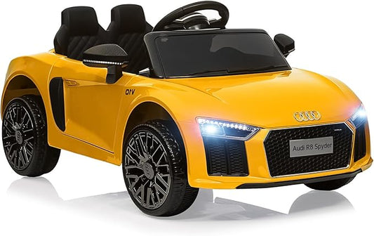Licensed Audi 12V Kids Ride-On Car | Electric Car with Remote Control for Boys and Girls | 4-Wheel Design, LED Headlights, Music, and Horns
