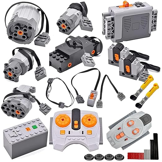 34Pcs Power-Function Kit Set Motor Battery Infrared-Remote-Control Receiver Train Adjustable Speed Technic-Motor Parts, Technic-Parts Compatible with mainbrands