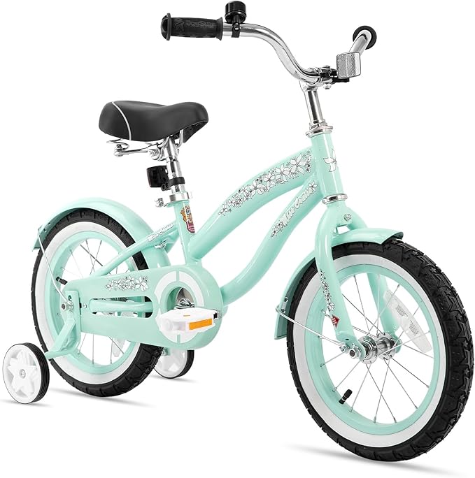 JOYSTAR 12 14 16 Inch Kids Cruiser Bike for Ages 2-7 Years Old Girls & Boys, Children's Bicycle with Training Wheels, Coaster Brake, Fenders & Adjustable Seat