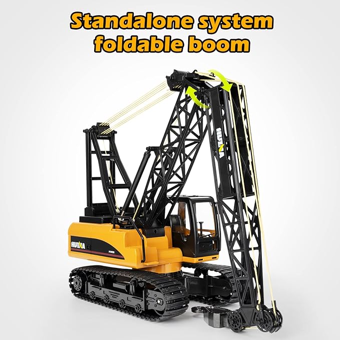 15 Channel Remote Control Crane Toy,Proffesional Series,1:14 Scale-Rechargeable Battery RC Construction Toy Crane-Heavy Duty Metal Hook, with Lights Sounds for Boys & Girls 8-12