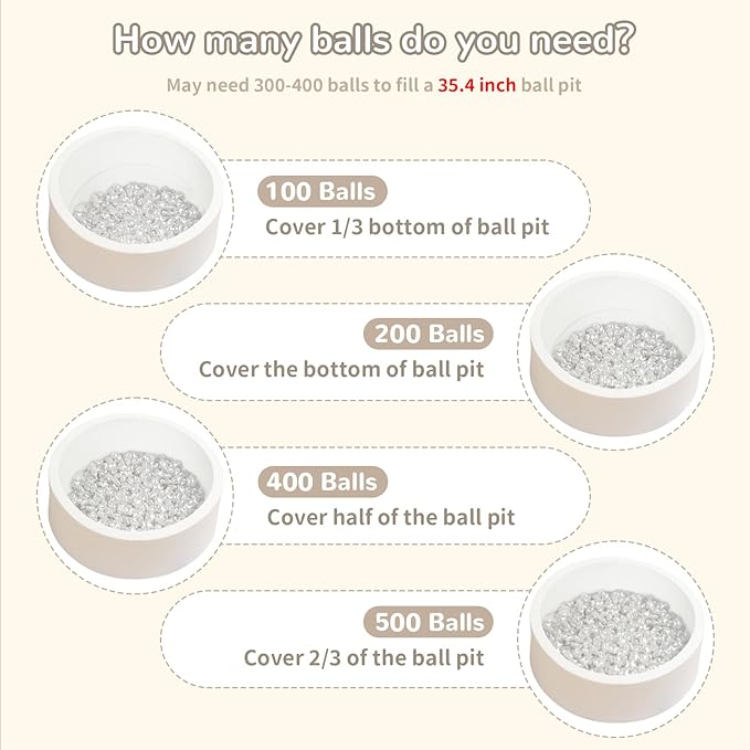 Star Ball Pit Balls 100 Phthalate Free BPA Free Crush Proof 2.16 Inches Star Shape for Plastic Balls for Ball Pit Ideal Gift for Toddlers Babies Kids Pool Water Toys Play Tent, Pearl White