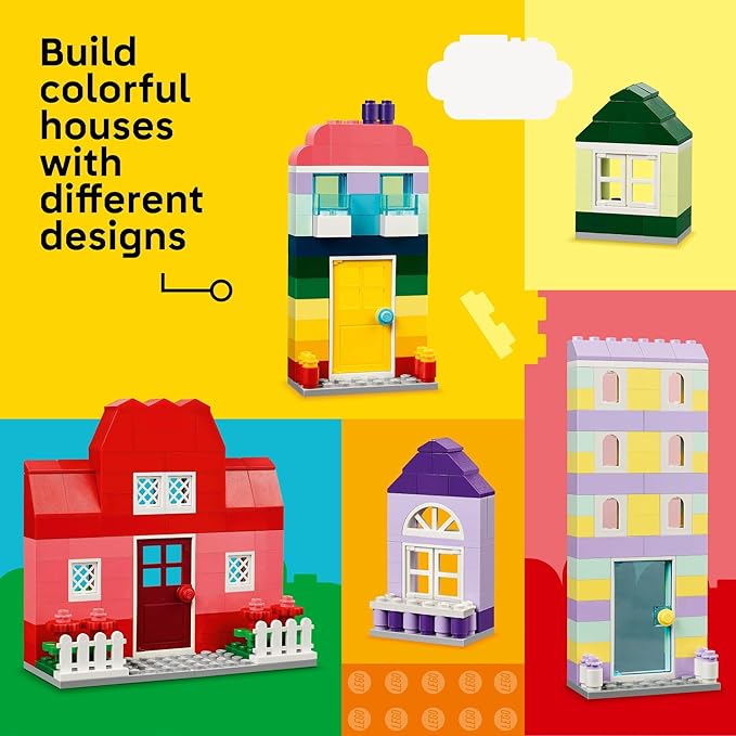 LEGO Classic Creative Houses Brick Building Set for Kids, Toy House Gift with Accessories and Doll Houses, Creative Toy for Young Builders, Boys and Girls Ages 4 and Up, 11035