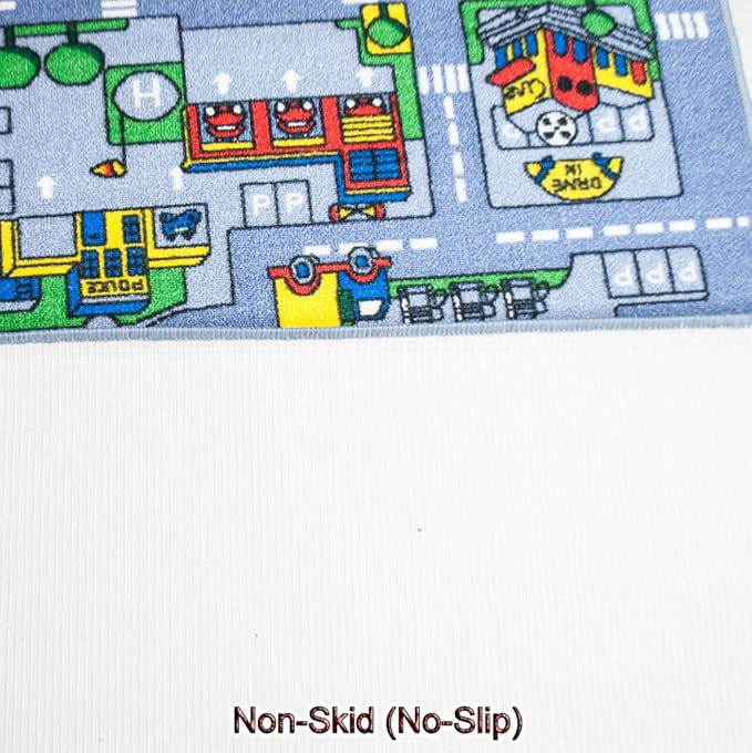 Kids Rug City MAP Area Rug 8 x 11 Non Slip Gel Backing Size approximate: 7' feet 2" inch by 10' ft (7'2" X 10')